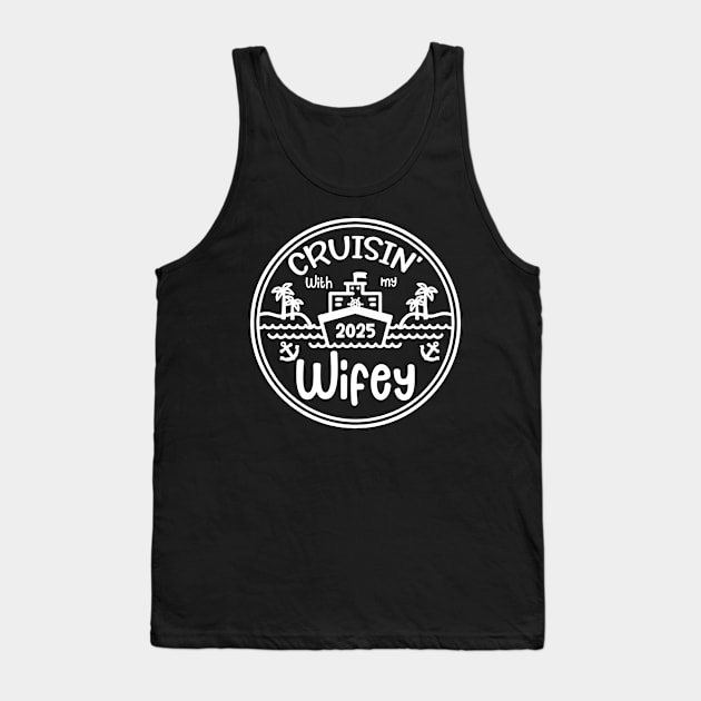 Let's Cruise Together Couples Cruise Gift For Hubby & Wifey Tank Top by Los San Der